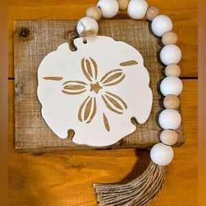 Sand Dollar Beaded Garland BeachTiered Tray Decor Table Decor Coastal Decor
